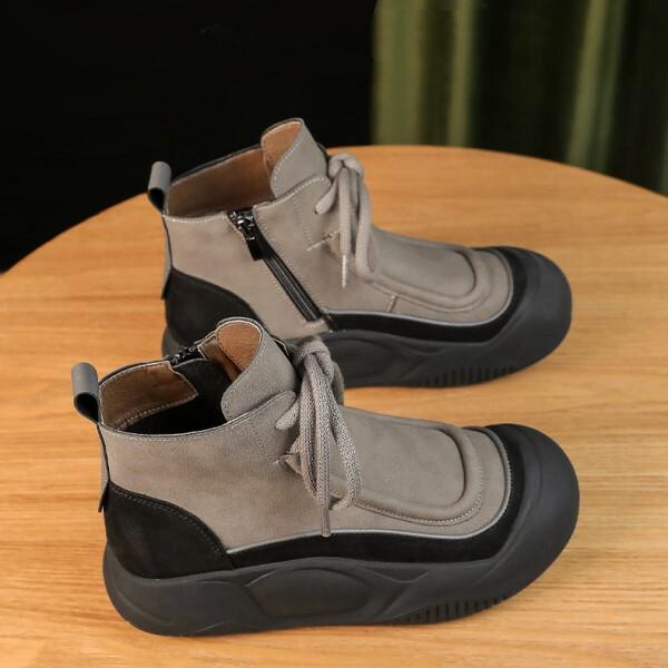 Ботинки женские демисезонные C00205-5 из искусственной кожи р. 38 23,1-23,5 см в Черный/Серый - фото 3 Ботинки женские демисезонные C00205-5 из искусственной кожи р. 38 23,1-23,5 см в Черный/Серый - фото 3