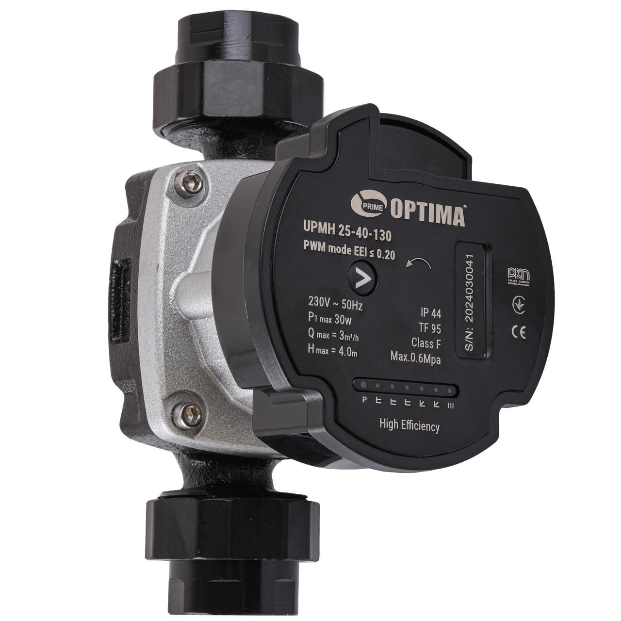 Насос циркуляционный энергосберегающий Optima PRIME UPMH 25-40AUTO 130 мм/гайки Насос циркуляционный энергосберегающий Optima PRIME UPMH 25-40AUTO 130 мм/гайки
