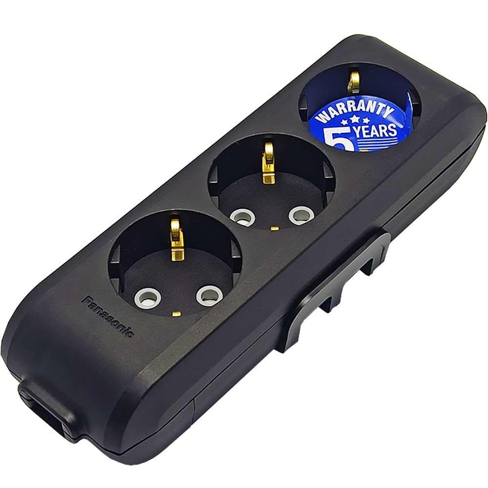 Колодка для удлинителя Panasonic X-tendia 3 розетки с заземлением Черный (16800-е)