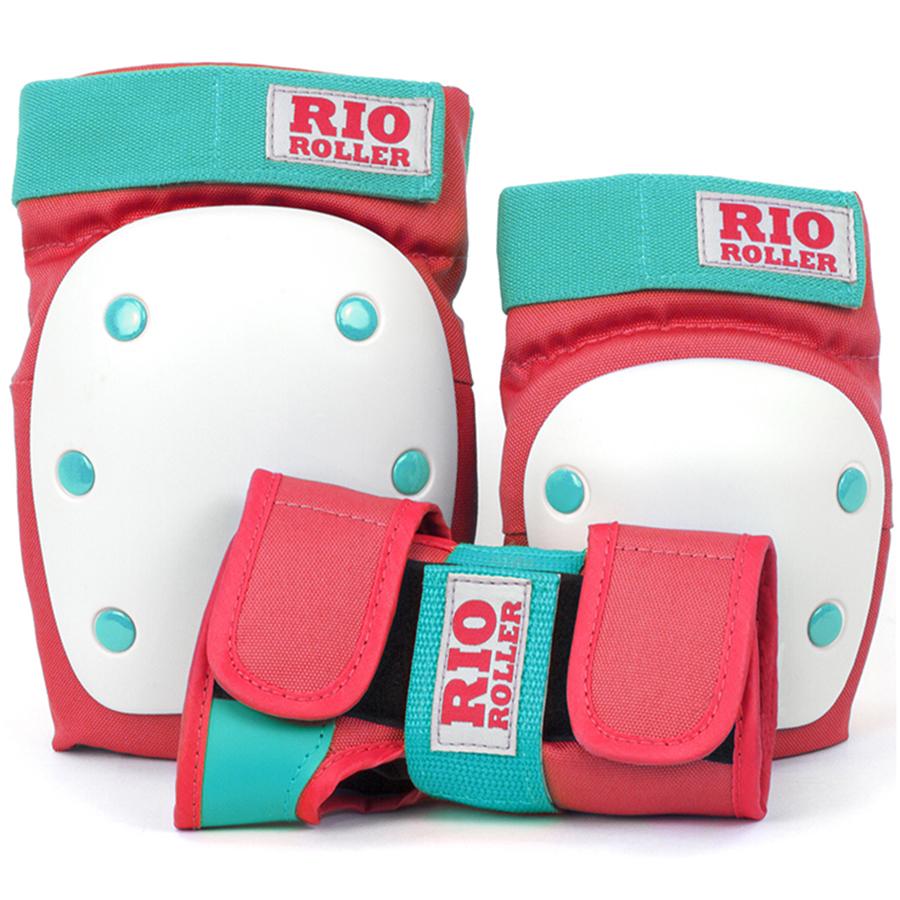 Защита набор Rio Roller Triple Pad Set L Red/Mint - фото 2 Защита набор Rio Roller Triple Pad Set L Red/Mint - фото 2