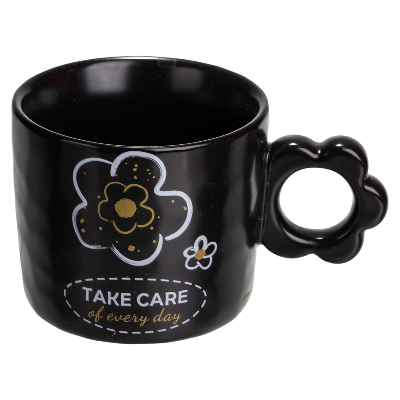 Чашка фарфоровая Light House TAKE CARE of every day LG-30170 BK 250 мл Черный