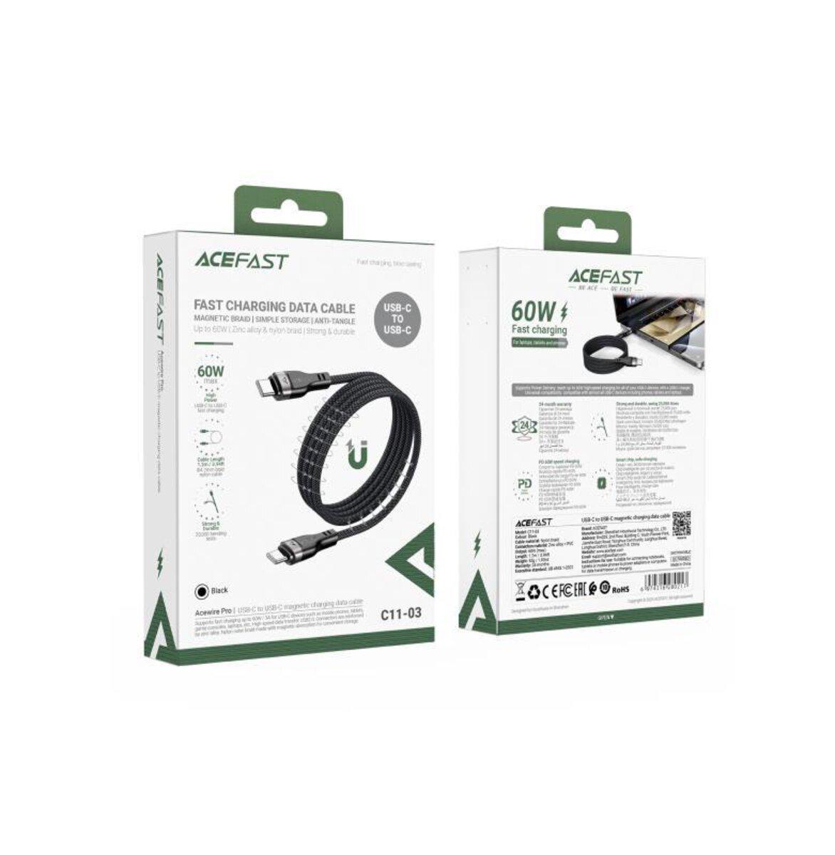 Кабель Acefast C11-03 Type-C/60В Чорний (6974316280217) - фото 3 Кабель Acefast C11-03 Type-C/60В Чорний (6974316280217) - фото 3