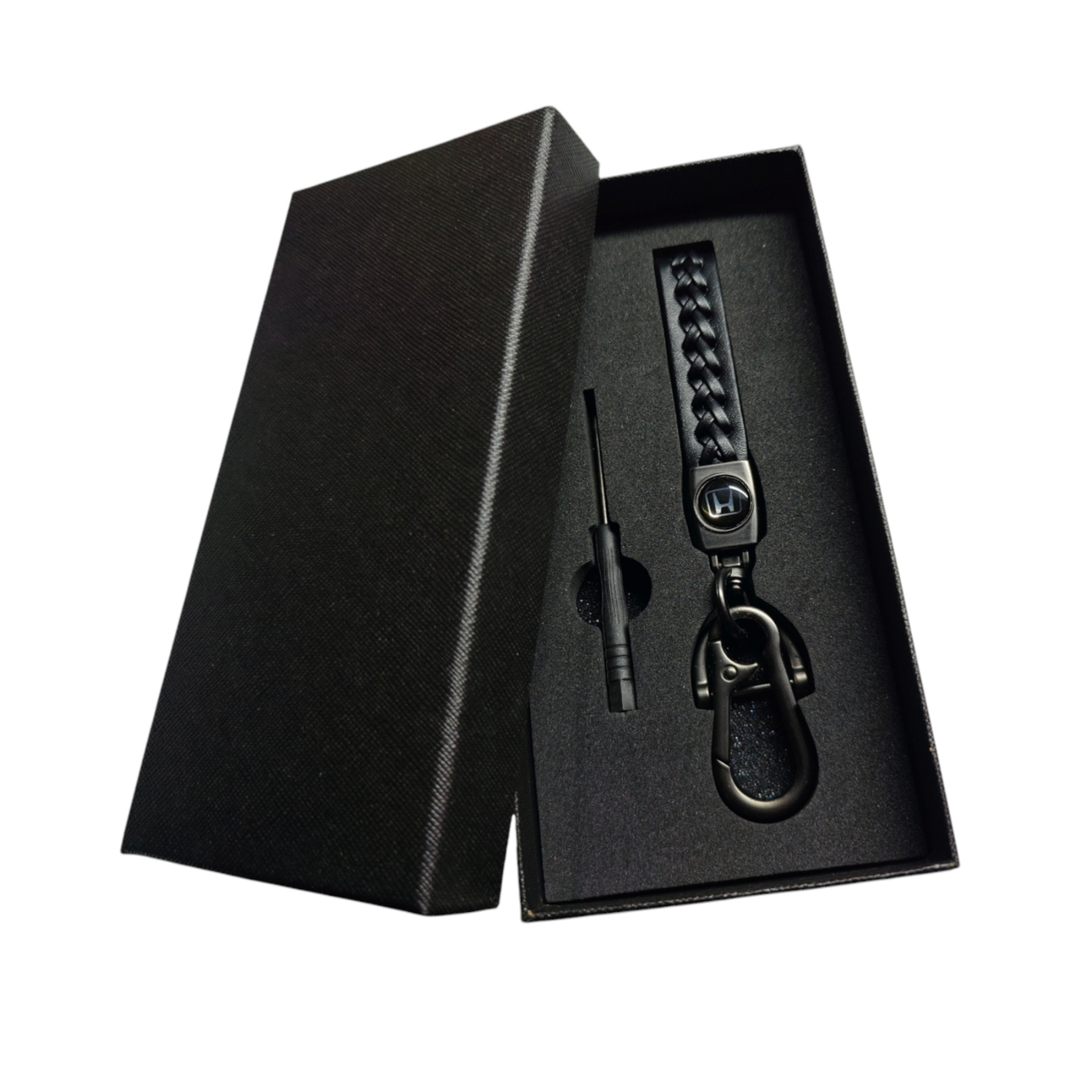 Брелок плетеный для автомобильных ключей Honda никель (2392919289)