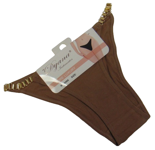 Трусы Dyana 6466 с цепочками по бокам L/XL Мокко