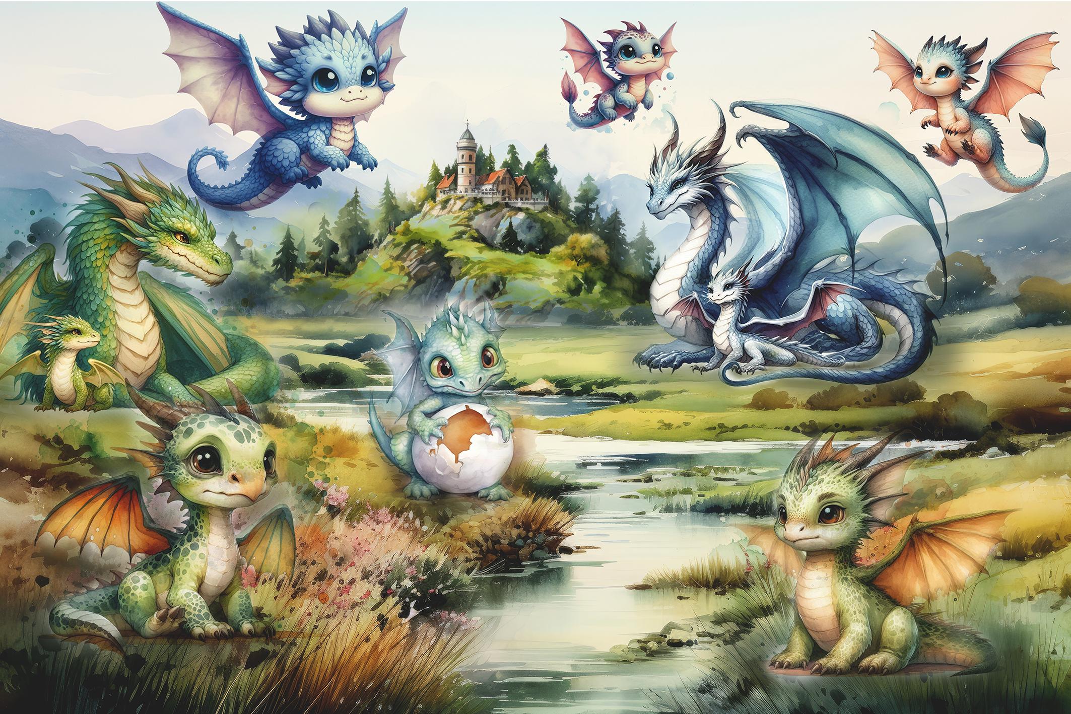 Фотообои флизелиновые Upstream Родина драконов 230х153 см (S5KID-068/3)