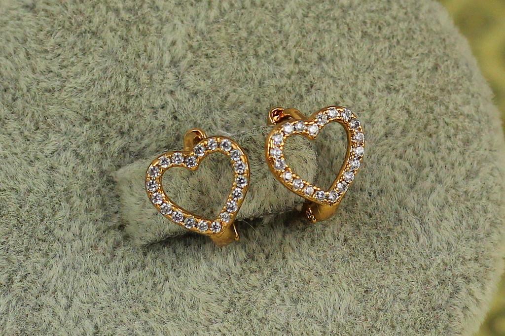 Серьги Xuping Jewelry Ободок сердечко из фианитов 10 мм Золотистый (2368201097)