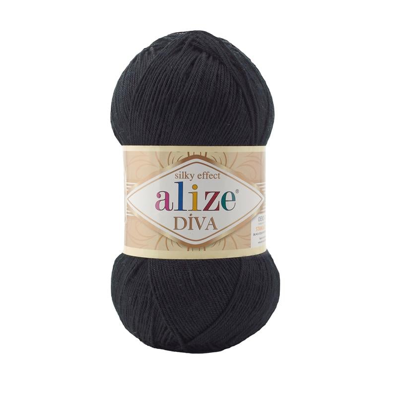 Пряжа Alize Diva 60 Чорний