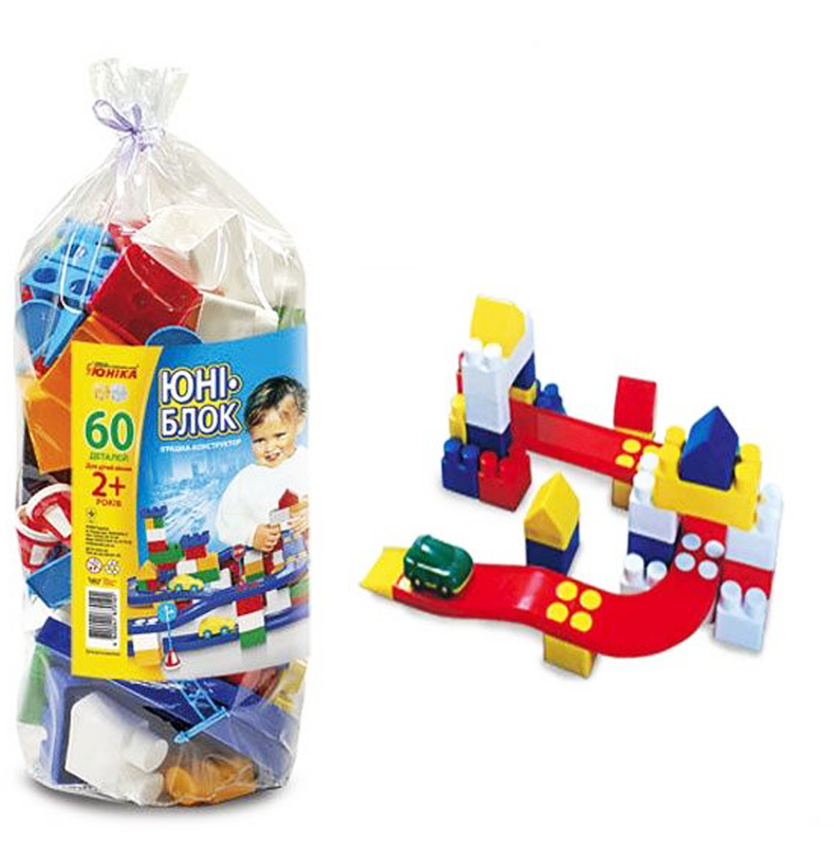 Конструктор крупный ЮНИКА 70101 „юни-блок”-60
