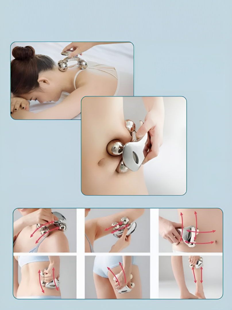 Массажер роликовый ZL 118 3D для лица и тела Серый (UMASS-10) - фото 4 Массажер роликовый ZL 118 3D для лица и тела Серый (UMASS-10) - фото 4