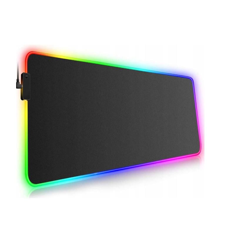 Коврик большой RGB для игровой мышки и клавиатуры с подсветкой 80x30 см