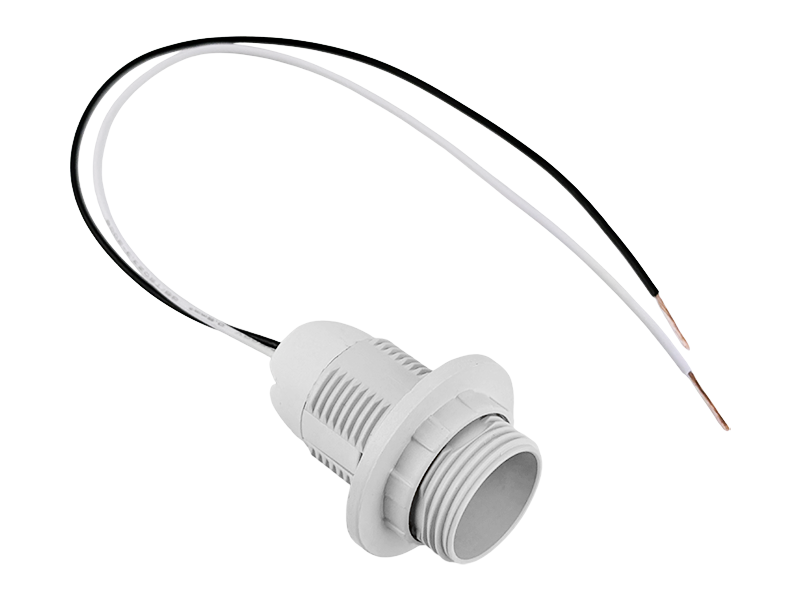 Патрон E14 пластиковый Lemanso LM2510 резьба с кольцом, провод 15см