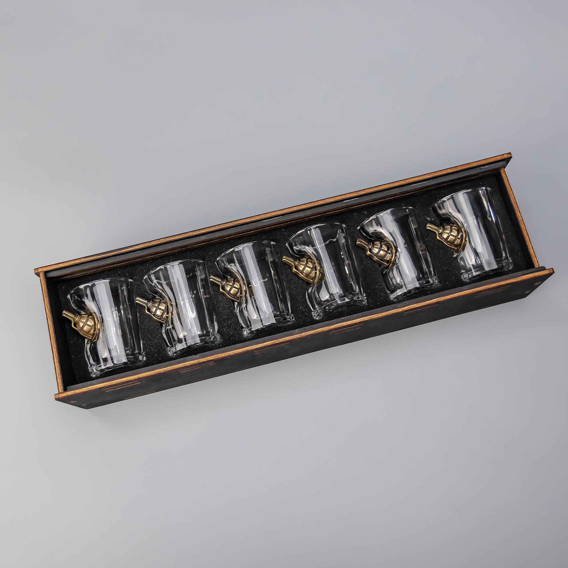 Набор граненых рюмок с лимонками с упаковкой (24847385)