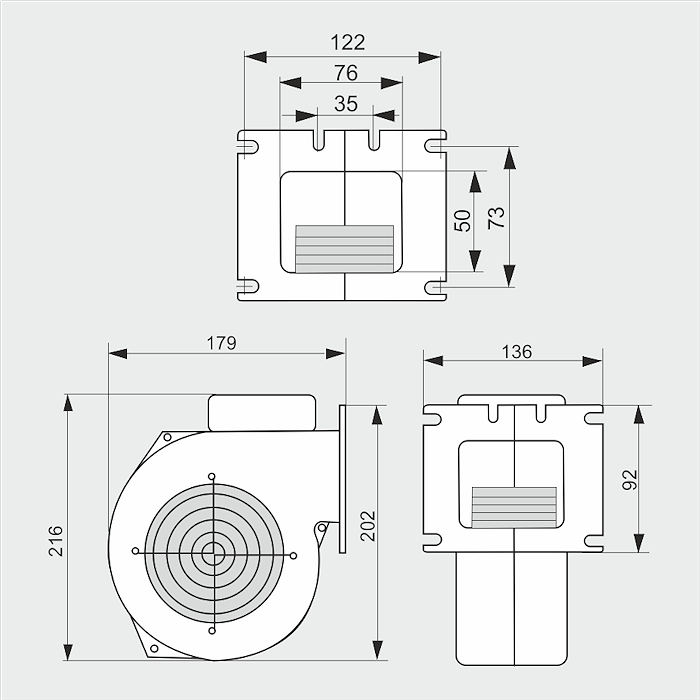 Вентилятор для котла нагнітальний Nowosolar NWS-120 (28414513) - фото 7