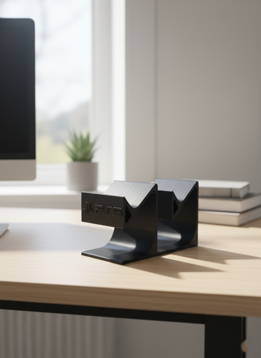 Держатель двойной для DualSense с логотипом Черный (0449-2)