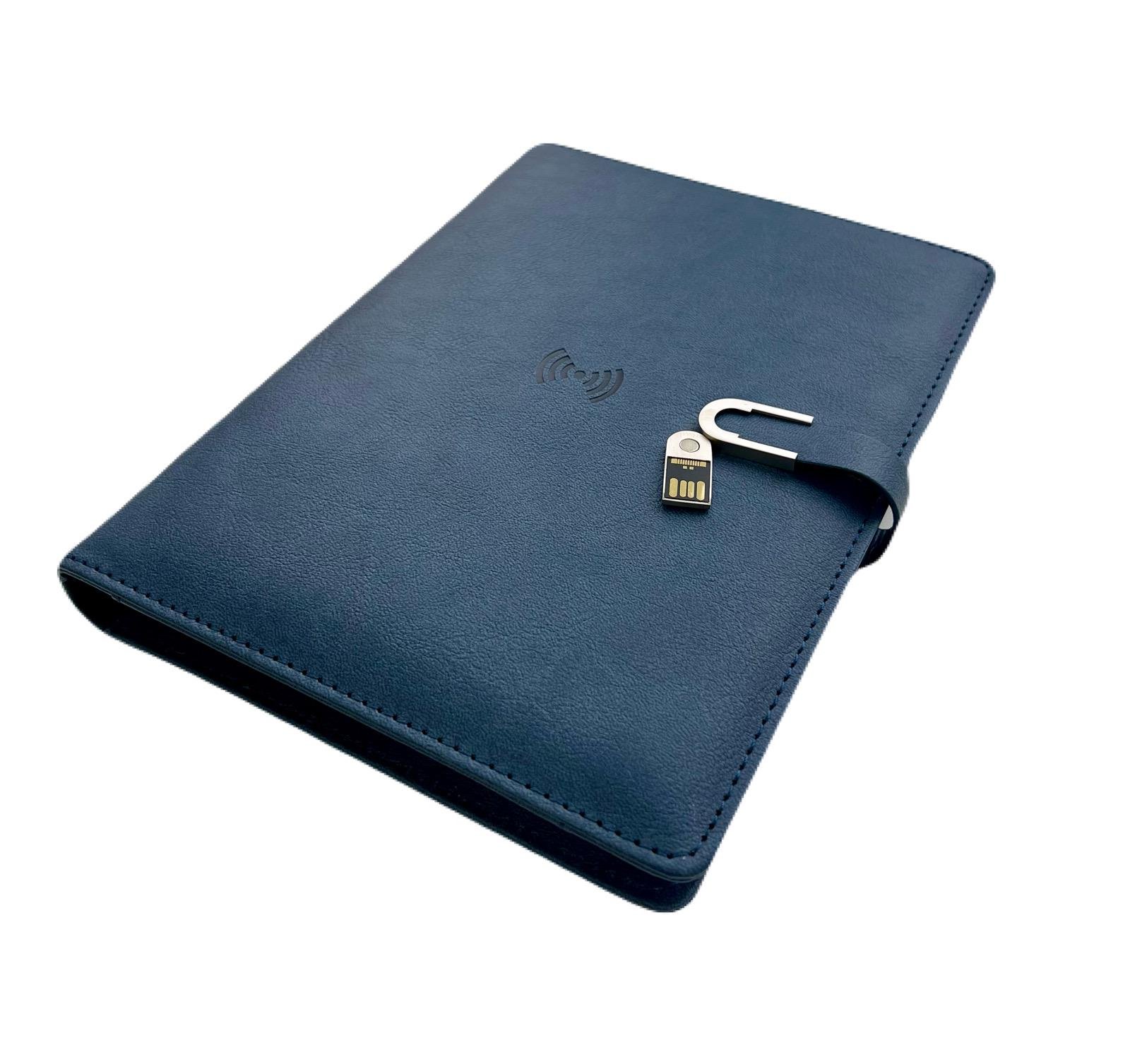 Блокнот-ежедневник AB tech Colorful c беспроводной зарядкой/Power Bank и USB flash 16 Gb Темно-синий - фото 1 Блокнот-ежедневник AB tech Colorful c беспроводной зарядкой/Power Bank и USB flash 16 Gb Темно-синий - фото 1