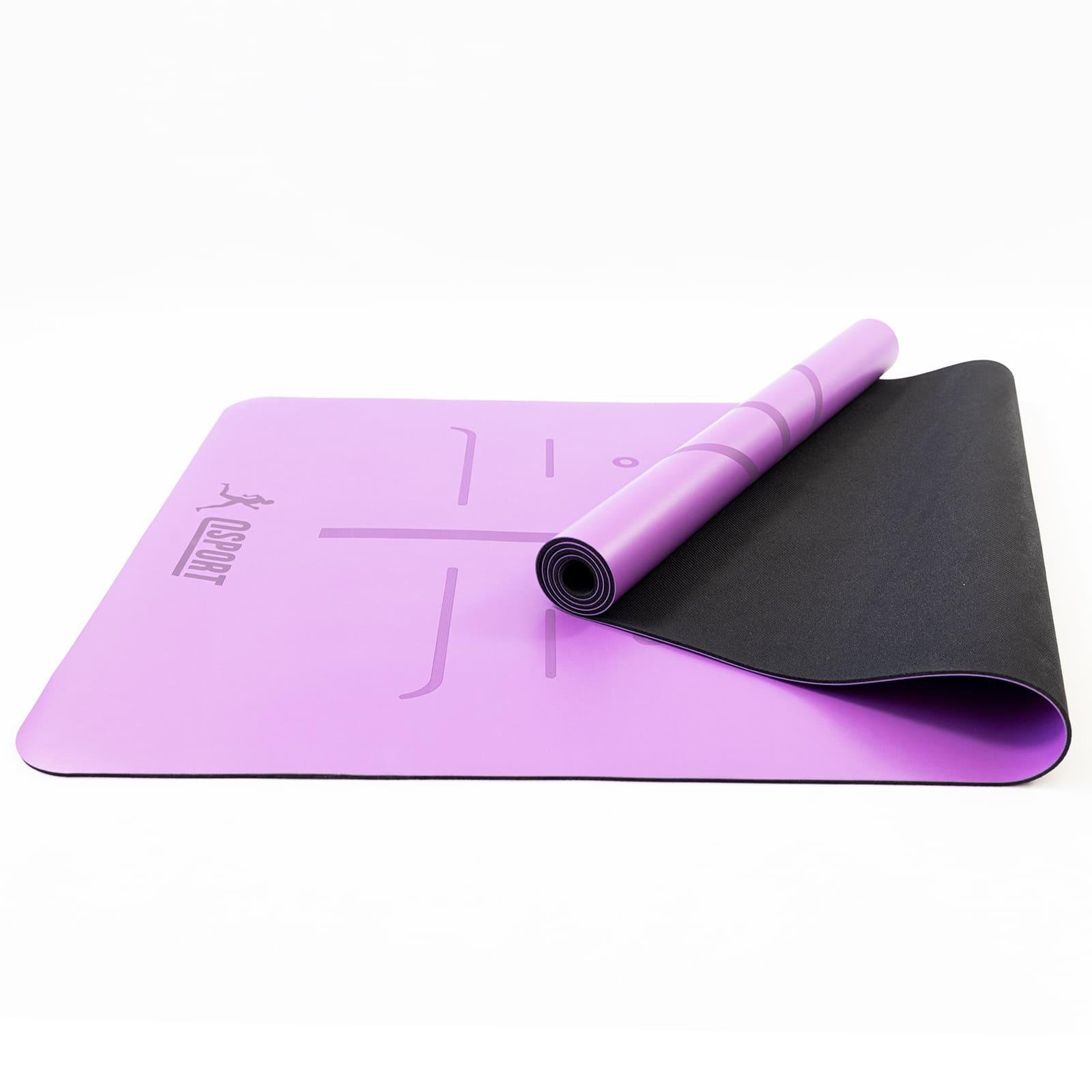 Килимок для йоги та фітнесу каучуковий OSPORT 4 мм 183x68 см Фіолетовий (OF-0284)