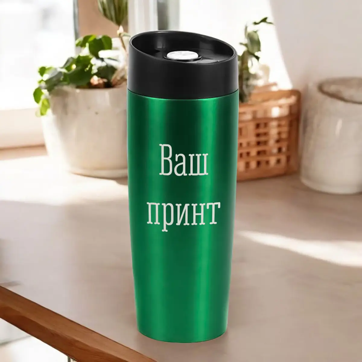 Термокружка Конструктор деревянная подарочная коробка 400 мл Зеленый (8-6-5014075)