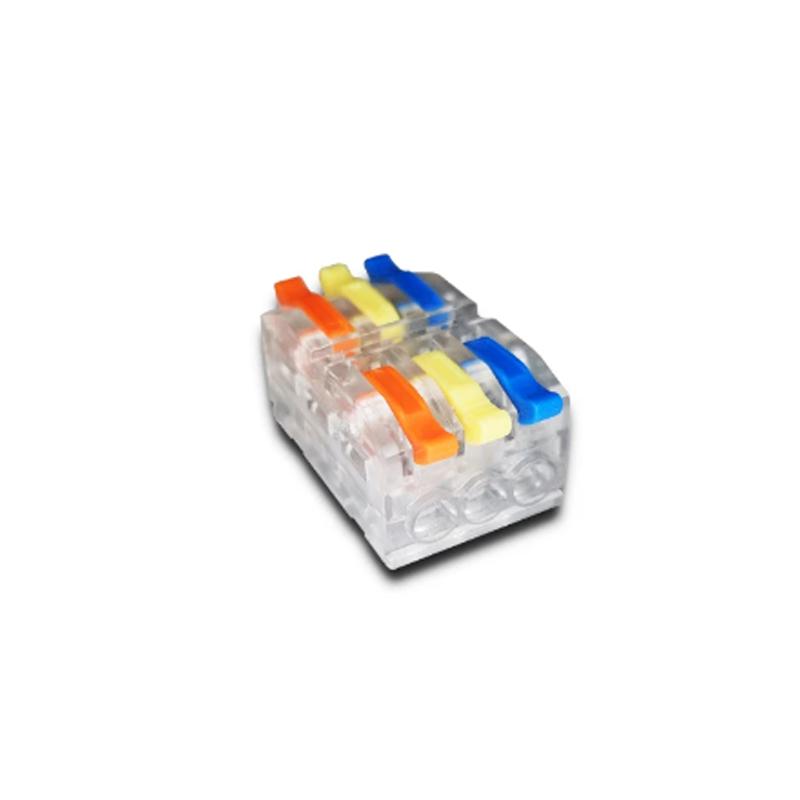 Клемма проходная Tactix 0,08-4 мм2 32А 3х1-3х1 одинарная 29,8х18,6х14,4 мм Разноцветный (KV227-3Tc)