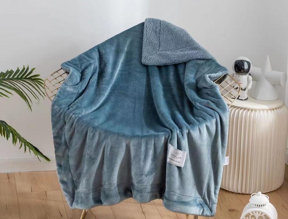 Плед детский Cotton home 100х140 см двусторонний овчина/микрофибра 1057-6 Антрацитовый (DR0140 см62)