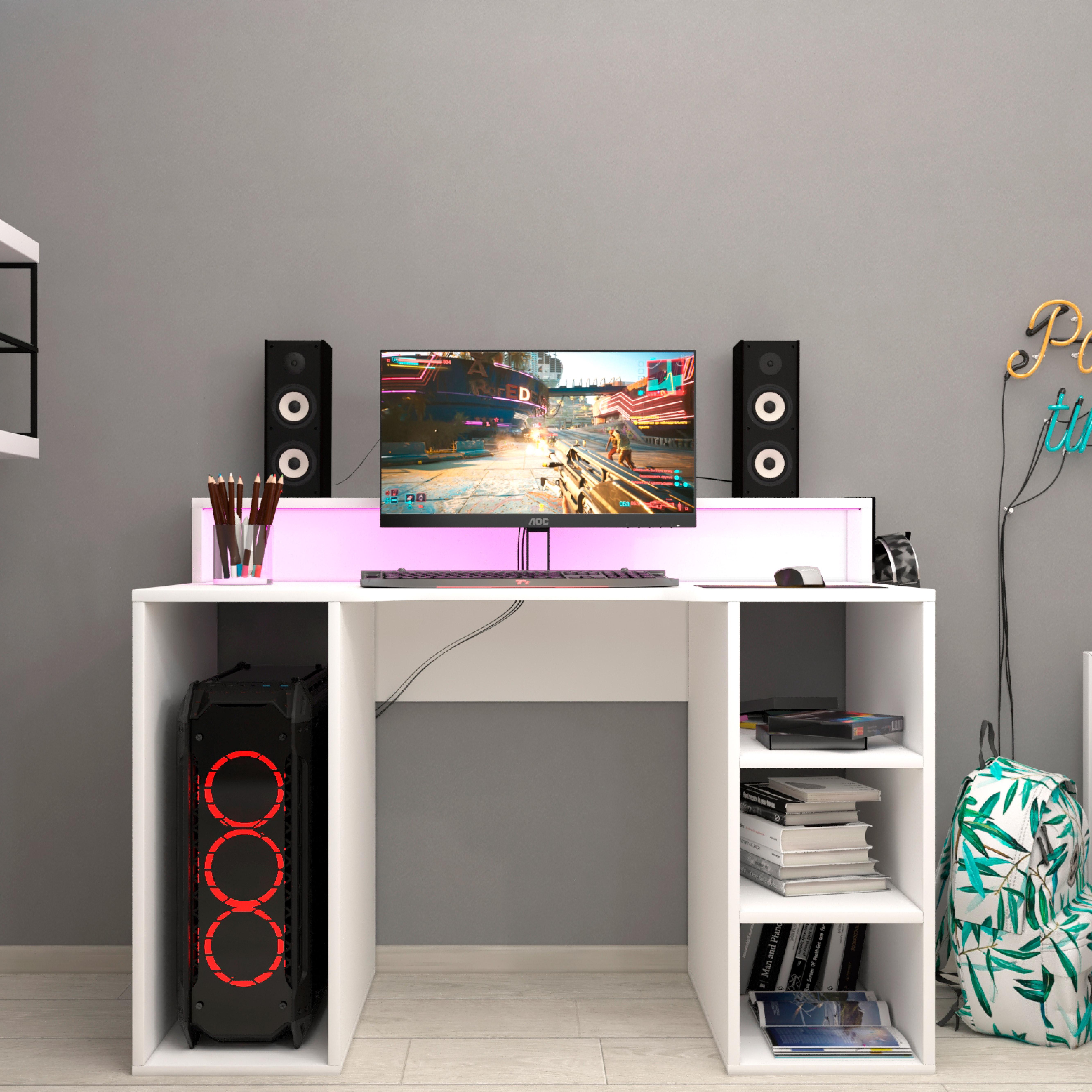Компьютерный стол Mebellini Маршал Modern 1500х710/860х600 мм Белый (арт.SKEP1000-047)