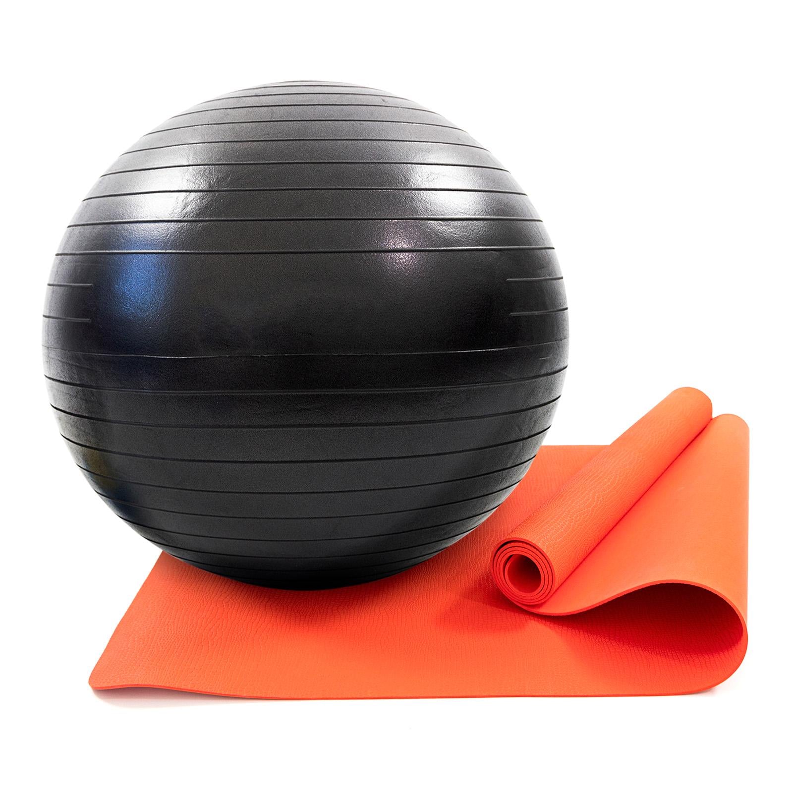 Коврик для йоги и фитбол 75 см OSPORT n-0122 Set 92 Красный/черный (21397)