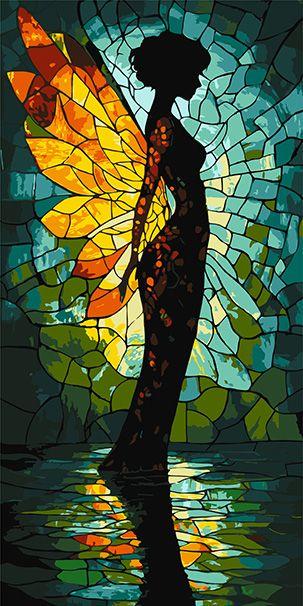 Картина по номерам Ideyka Витражный ангел 40х80 см (2847123803)