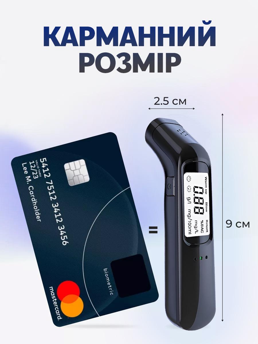 Алкотестер кишеньковий напівпровідниковий з дисплеєм для вимірювання проміле алкоголю MR998 Чорний (f720e3fc) - фото 7