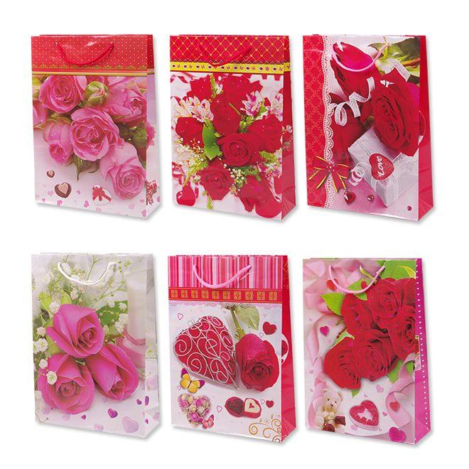 Пакет подарочный Flora микс 27х9х38 см 12 шт. (9420)