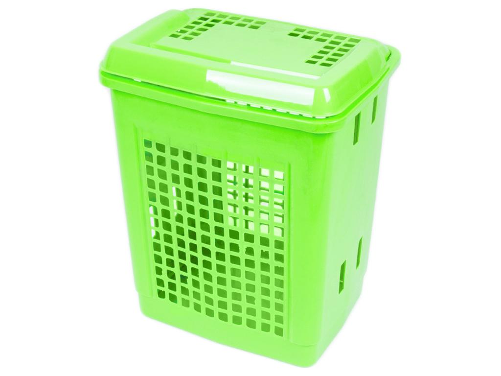 Корзина для белья с крышкой 55 л Салатовая (MCS-10358-6)