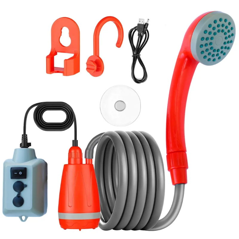 Душ портативный для кемпинга на аккумуляторе автономный с насосом и выносным выключателем переносной USB (2670764361)