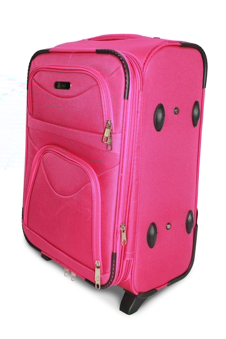 Чемодан тканевый Fly 6802 средний на 2 колесах 64х43х27 см 60 л Розовый
