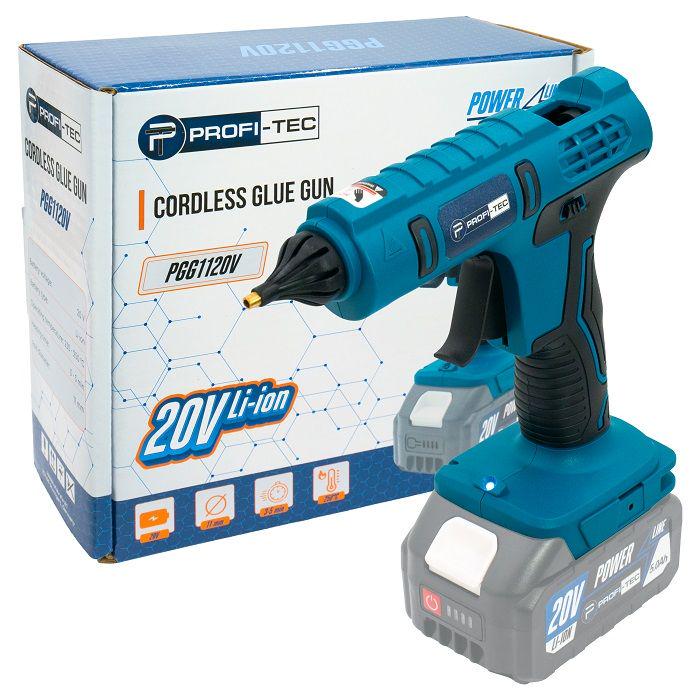 Пістолет акумуляторний клейовий PROFI-TEC 20V PGG1120V без акумуляторів та зарядного (006109)