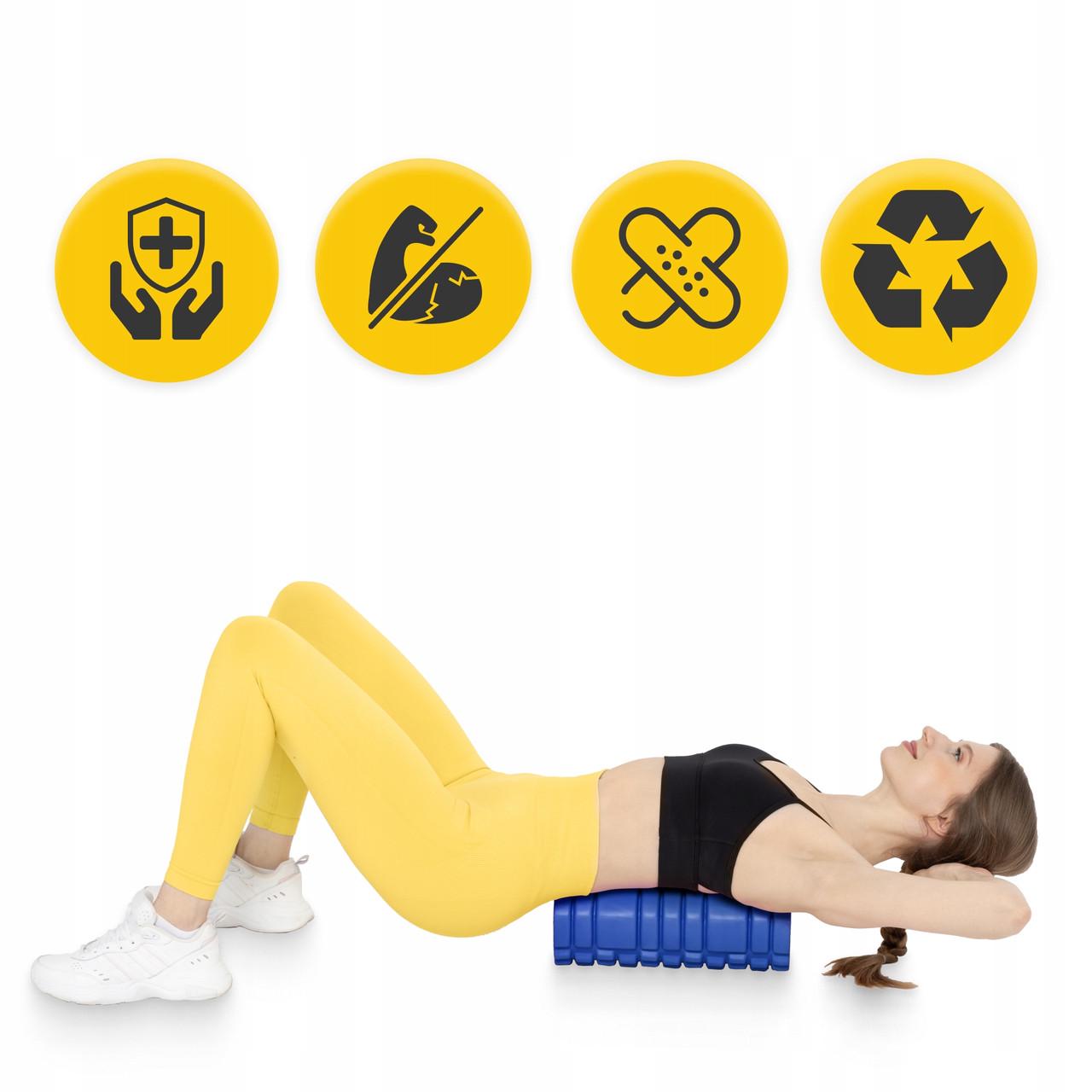 Ролик масажний 4fizjo 33x14 см Blue (P-5907739310071) - фото 7 Ролик масажний 4fizjo 33x14 см Blue (P-5907739310071) - фото 7