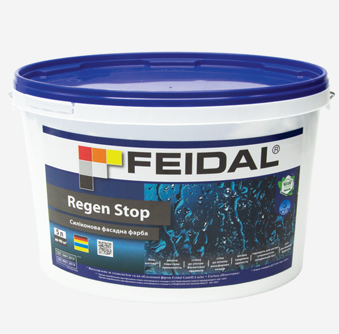 Краска фасадная силиконовая Feidal Regen Stop 5 л (1886454952) Краска фасадная силиконовая Feidal Regen Stop 5 л (1886454952)