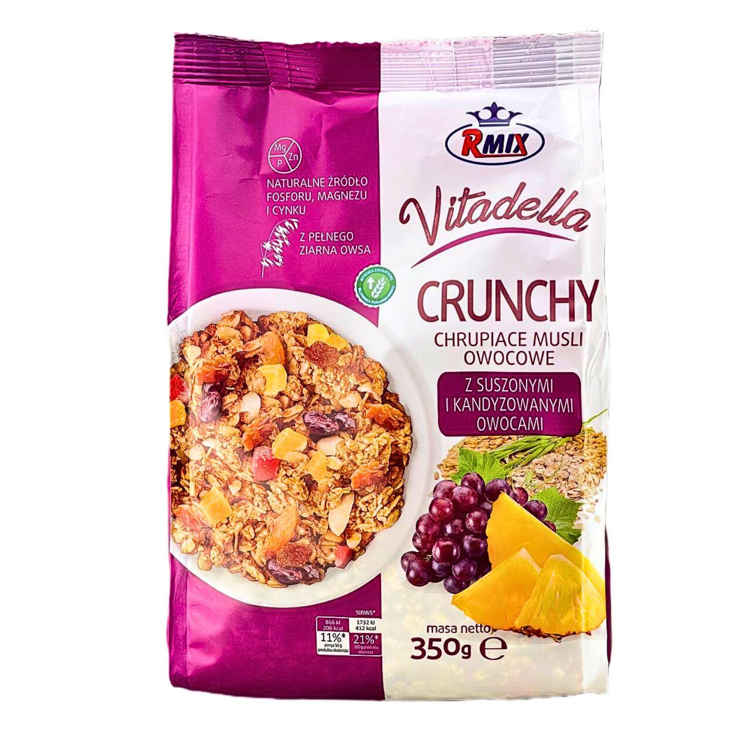 Мюсли R-mix Vitadella Crunchy из овсяных хлопьев и фруктов 350 г (Crunchy-r-mix-purple-350)