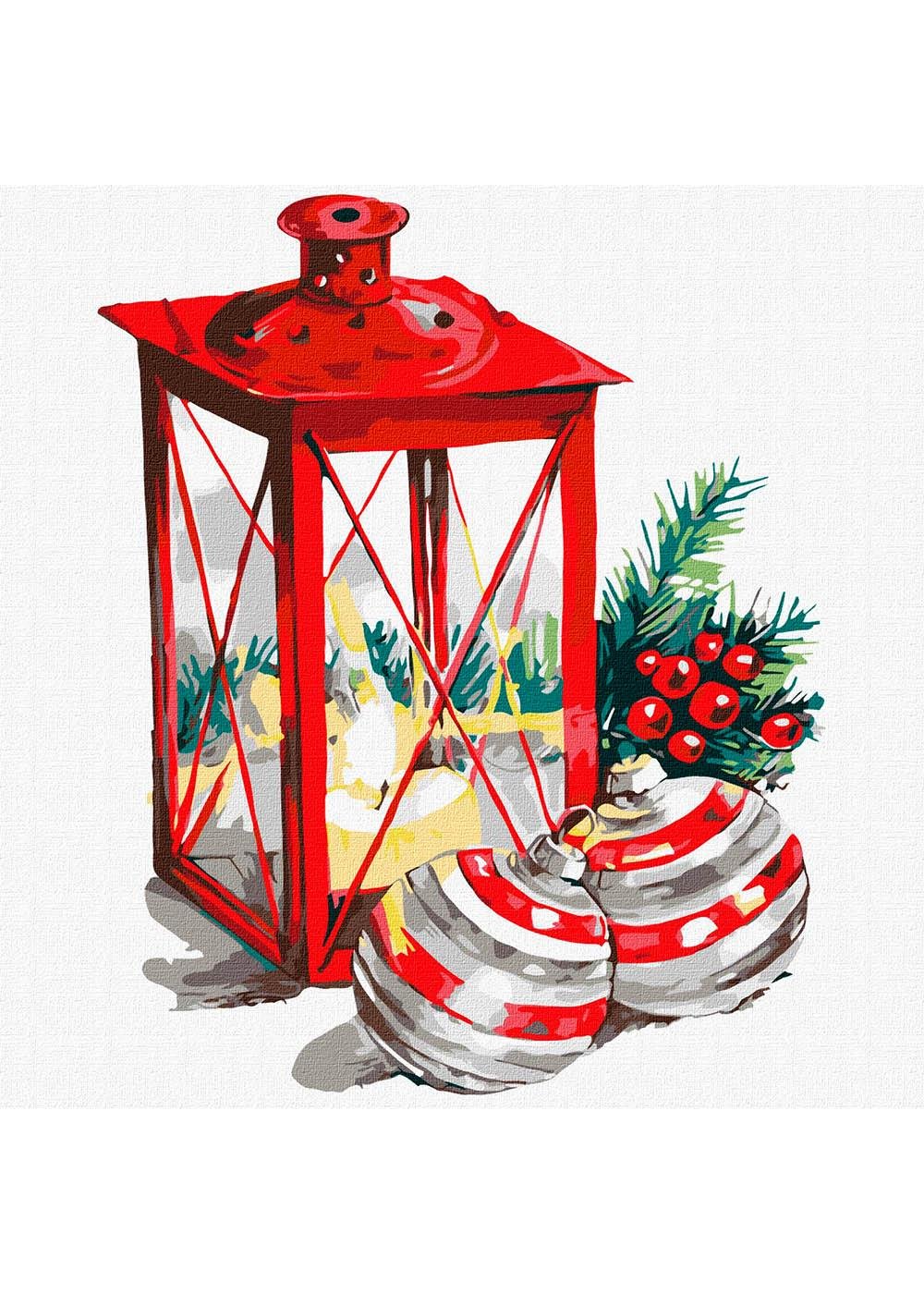 Картина по номерам Ideyka Праздничный фонарик 30х30 см (KHO5074)