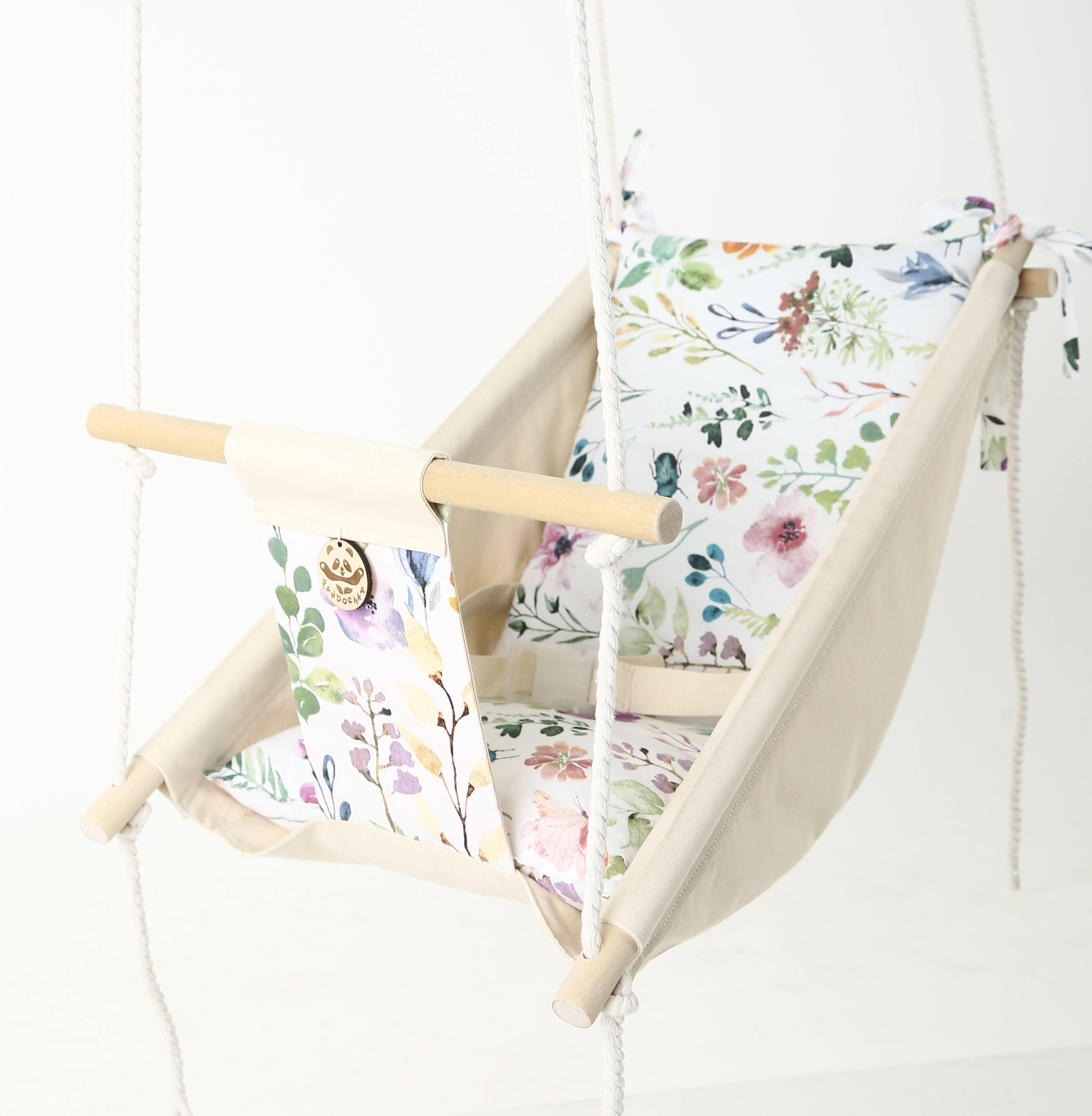 Тканинна дитяча гойдалка 70х40 см Квіти (20850386-De)