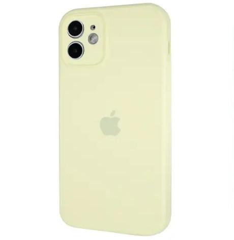Силиконовый Чехол Накладка Закрытая Камера Silicone Case Full Camera Для iPhone 12 Pale Yellow
