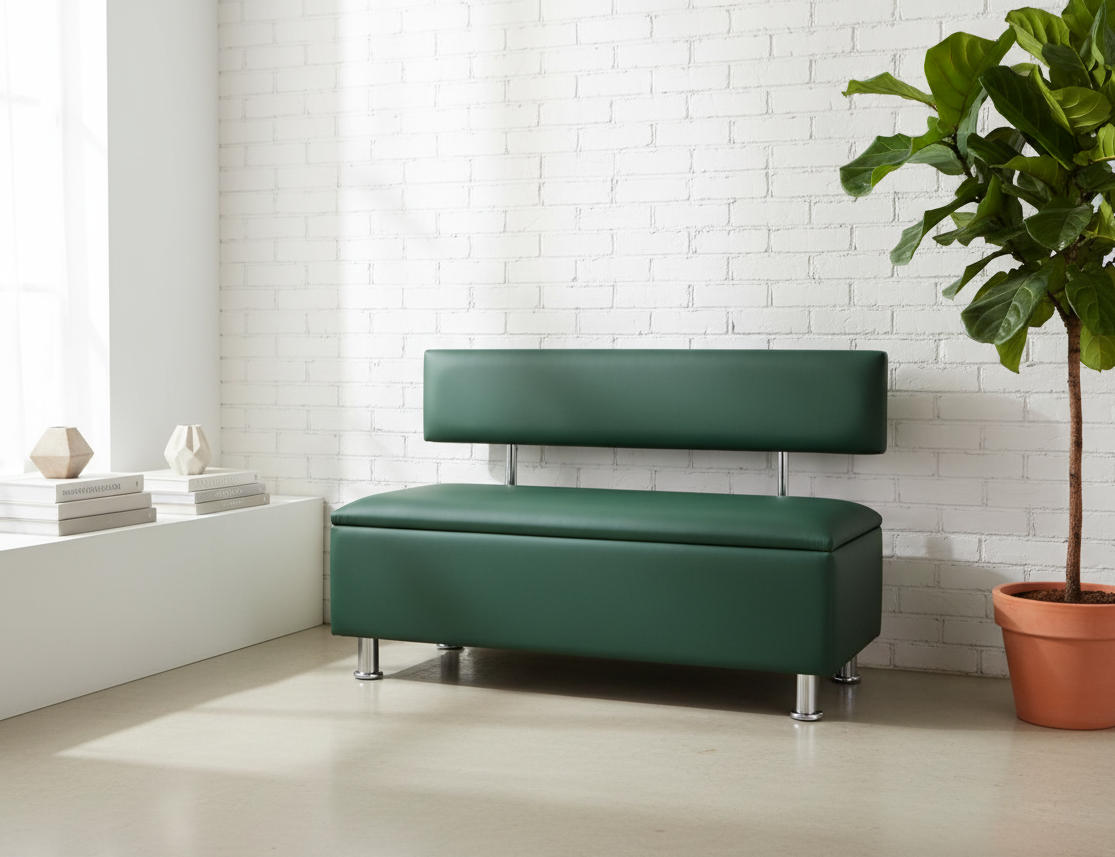 Диван в зону ожидания Сompakt искусственная кожа 120 см Зеленый