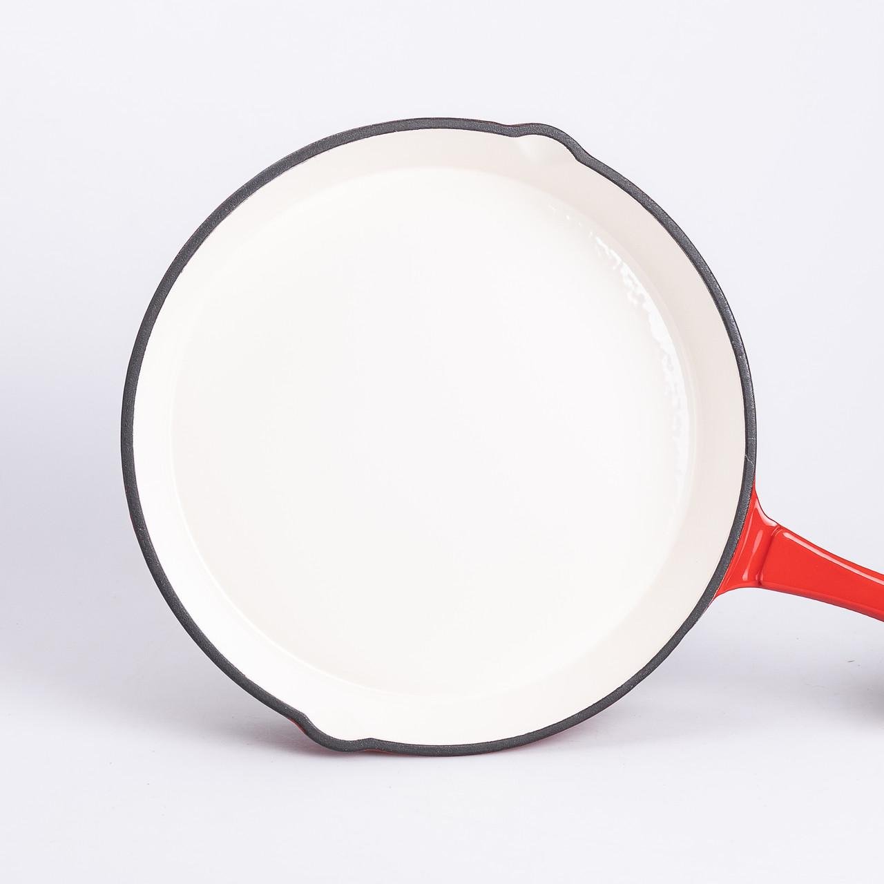 Набор чугунной посуды с эмалированным покрытием сковорода/3 кастрюли Красный (6816) - фото 6 Набор чугунной посуды с эмалированным покрытием сковорода/3 кастрюли Красный (6816) - фото 6