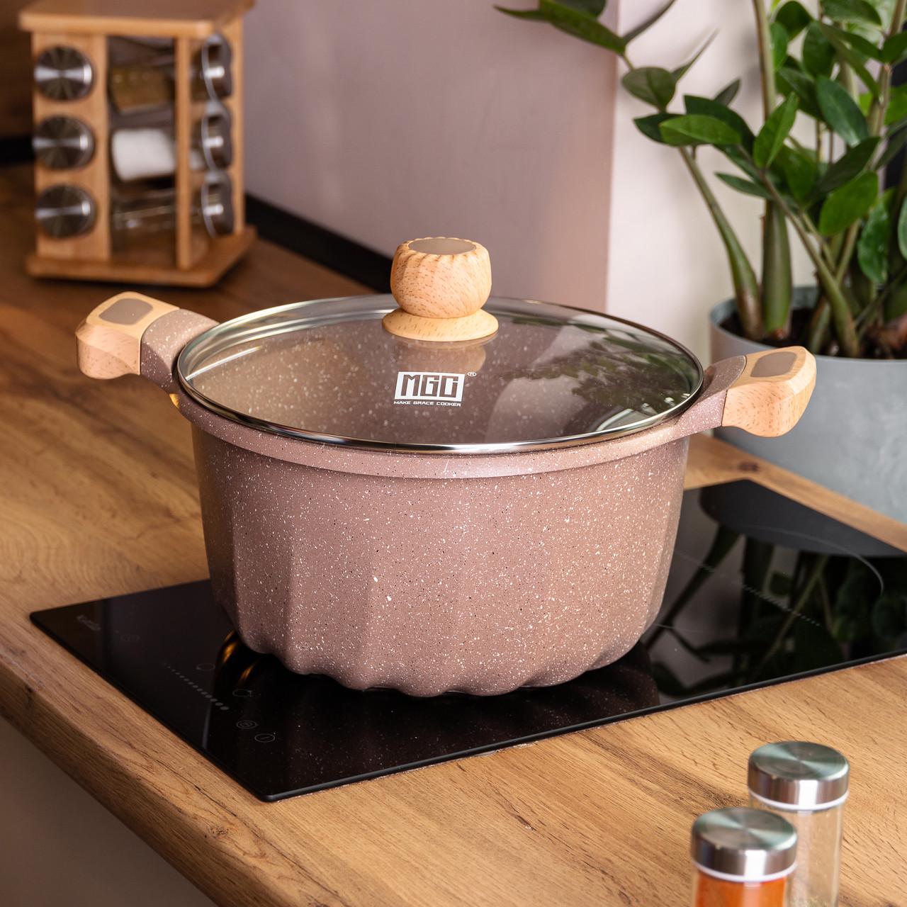 Кастрюля алюминиевая MGC с крышкой и антипригарным покрытием 8 л Ø 28 см - фото 5