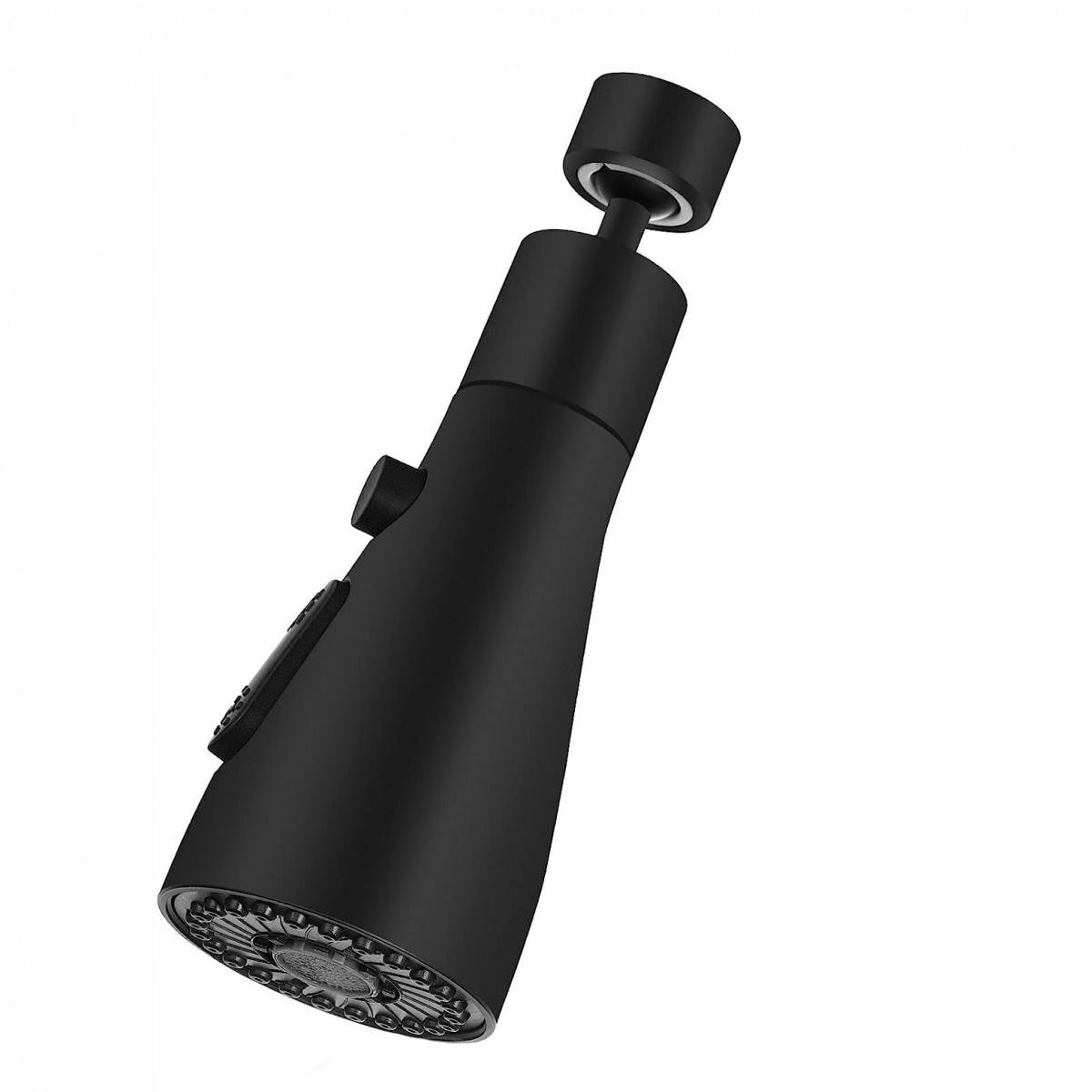 Большой аэратор на кран Lanfey CH-010 водосберегающий 3 режима Черный (2400)