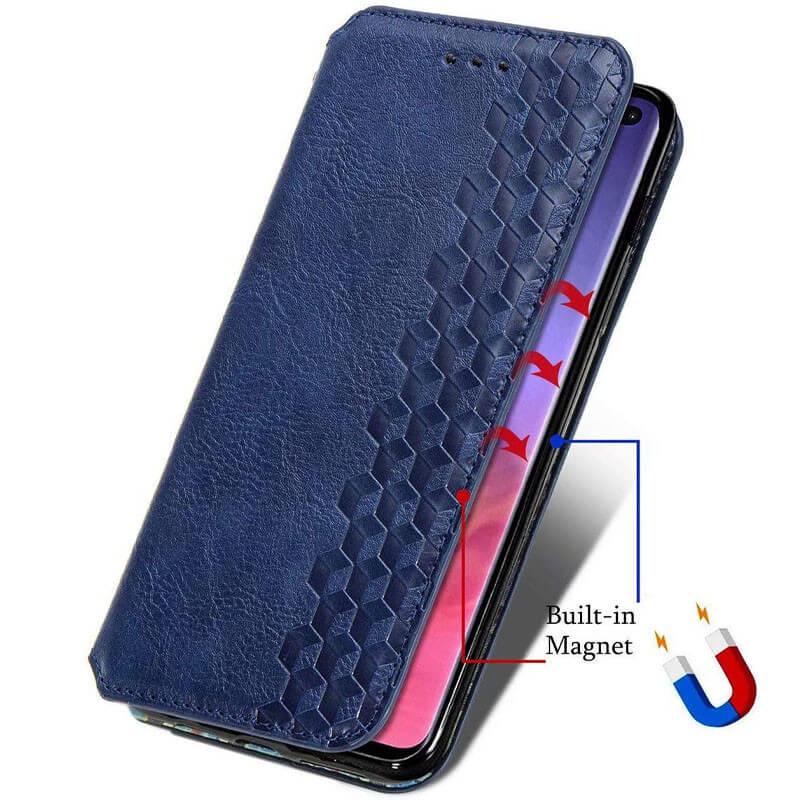 Кожаный чехол книжка GETMAN Cubic (PU) для Xiaomi Redmi Note 10 Pro/10 Pro Max Синий - фото 4