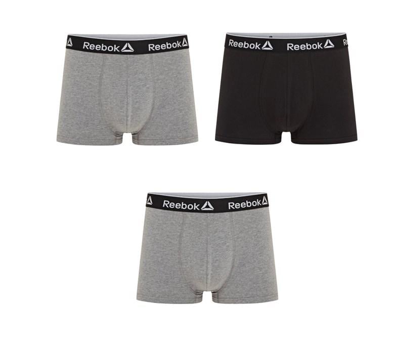 Набор мужских трусов боксеров Reebok 3 шт. М Черный/Серый (8976578)