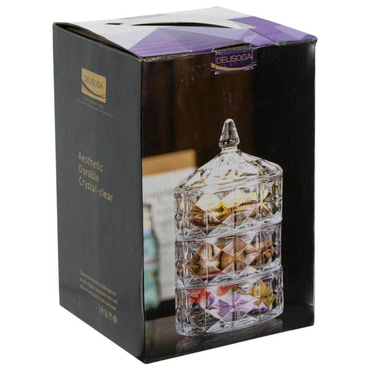 Цукерниця Delisoga 3 яруси 13х26 см Прозорий (3926) - фото 6 Цукерниця Delisoga 3 яруси 13х26 см Прозорий (3926) - фото 6