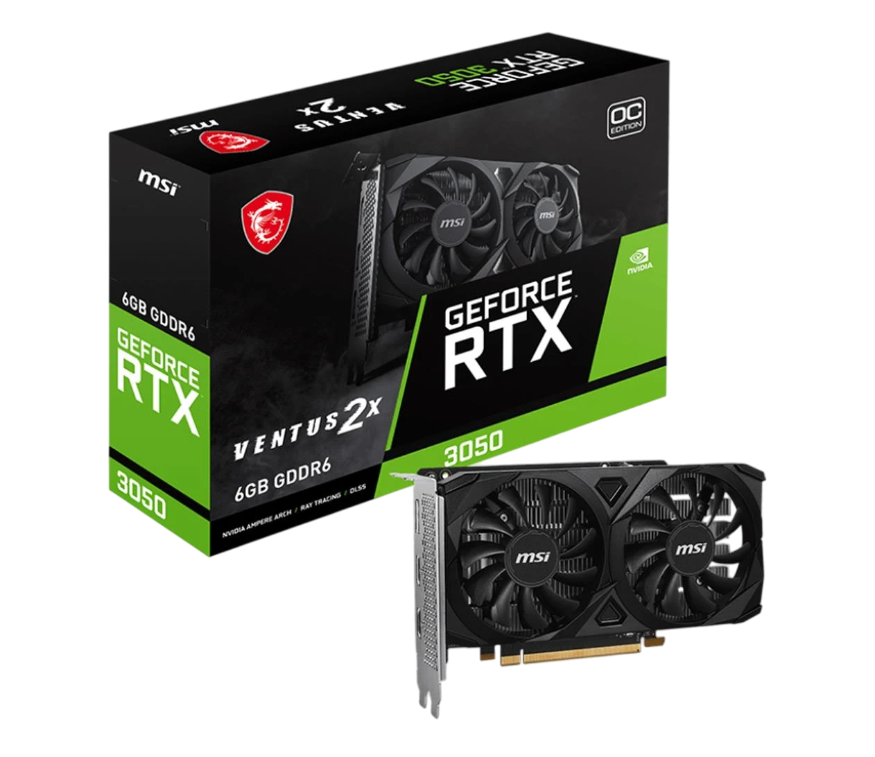 Видеокарта MSI GeForce RTX 3050 VENTUS 2X E 6G OC (130368)