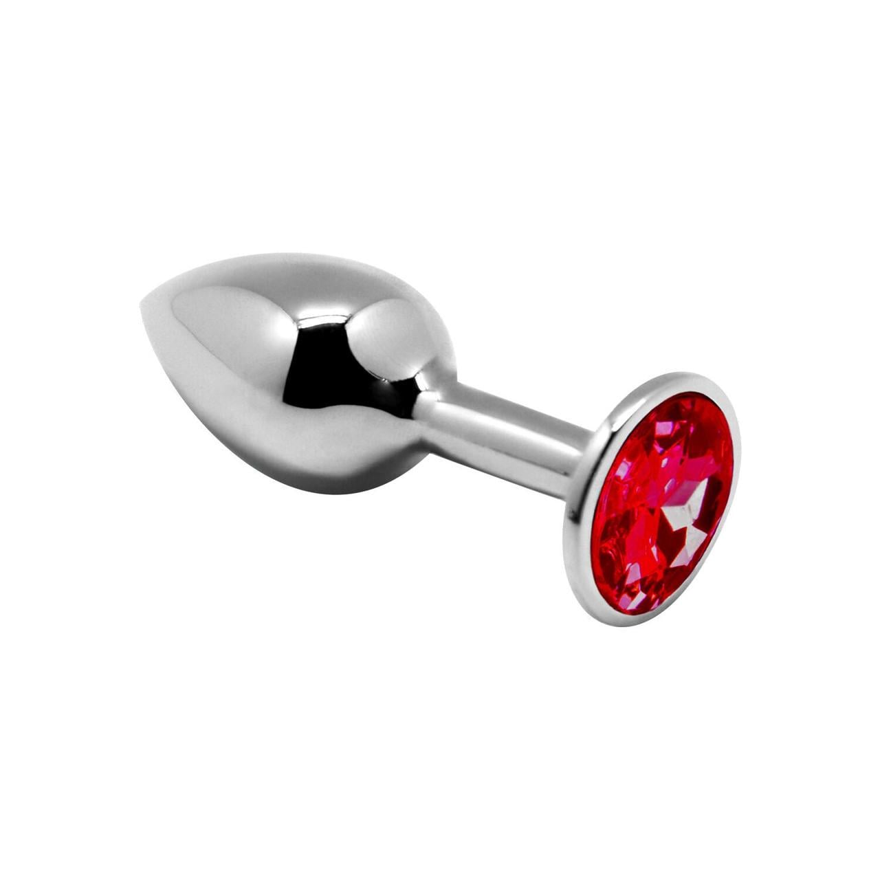 Анальная пробка металлическая с кристаллом Alive Mini Metal Butt Plug M Red (2179335679)