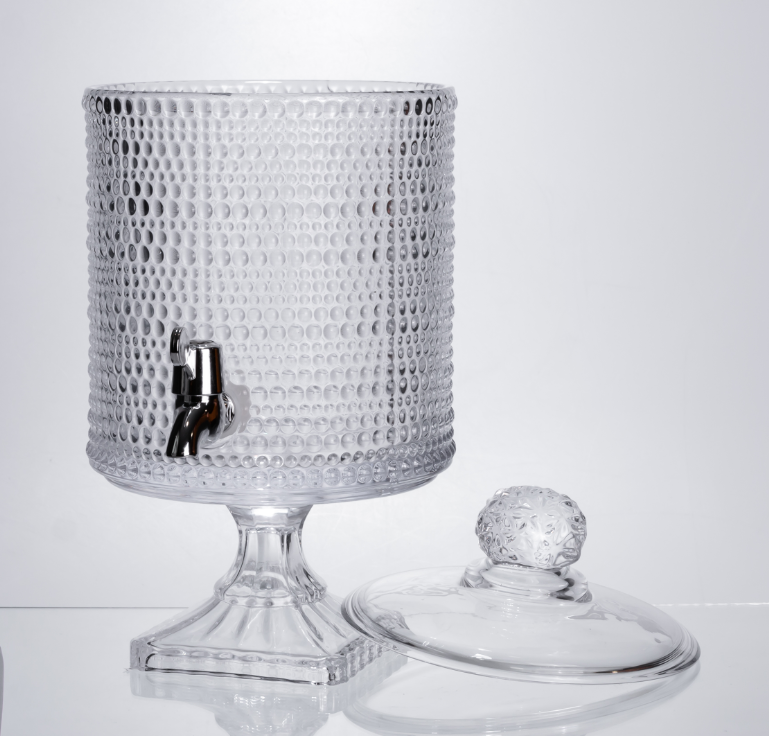 Лимонадниця на ніжці з товстого скла з краном 4,5 л Прозорий - фото 3