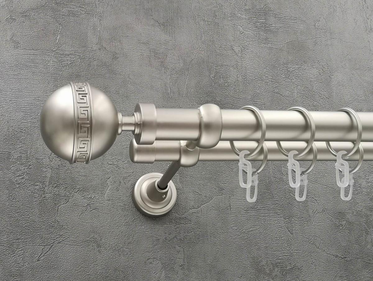 Карниз Quadrum Таврика гладка штанга подвійний відкритий 25/19 мм 320 см Сатин (264772981)