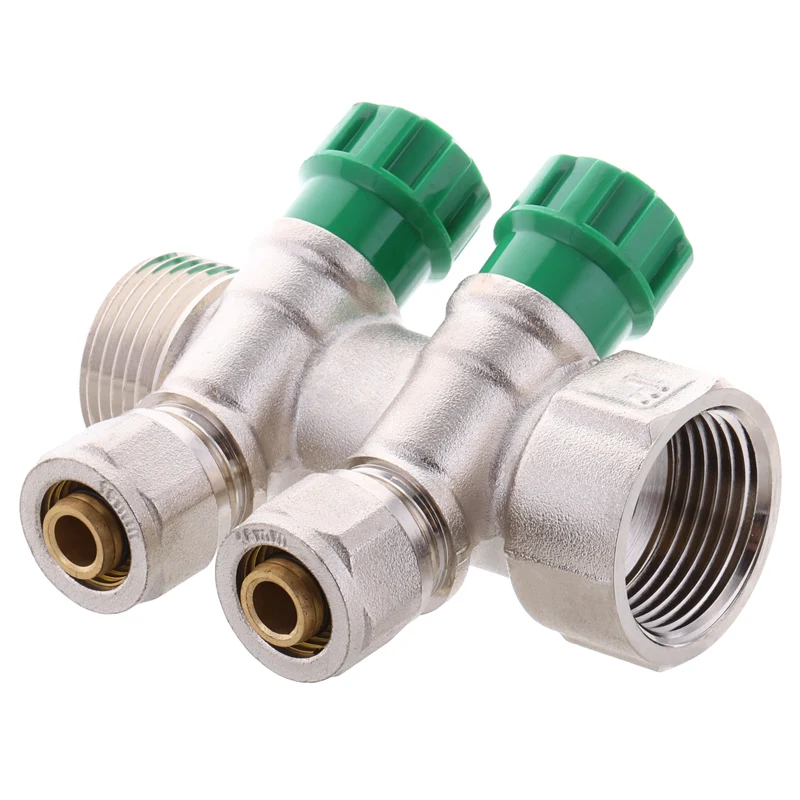 Коллектор вентильный с фитингом KOER KR.1124-2 1"x2 ways (KR2832)